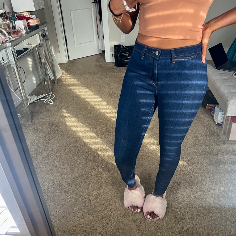 L’Agence High Rise Dark Wash Skinny Jeans